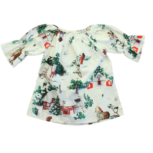 Babyball Girls White Christmas Dress Size: 12-18 Months
