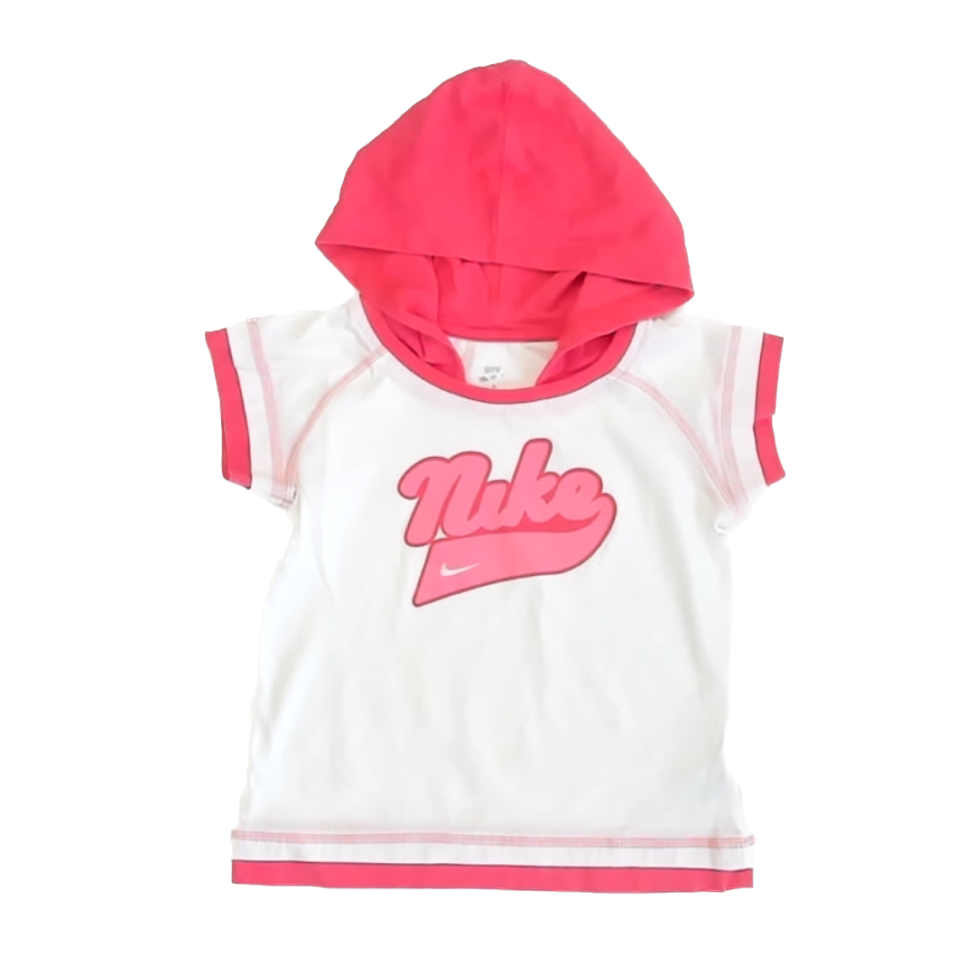 Nike Girls White | Coral T-Shirt Size: 6 Years White | Coral