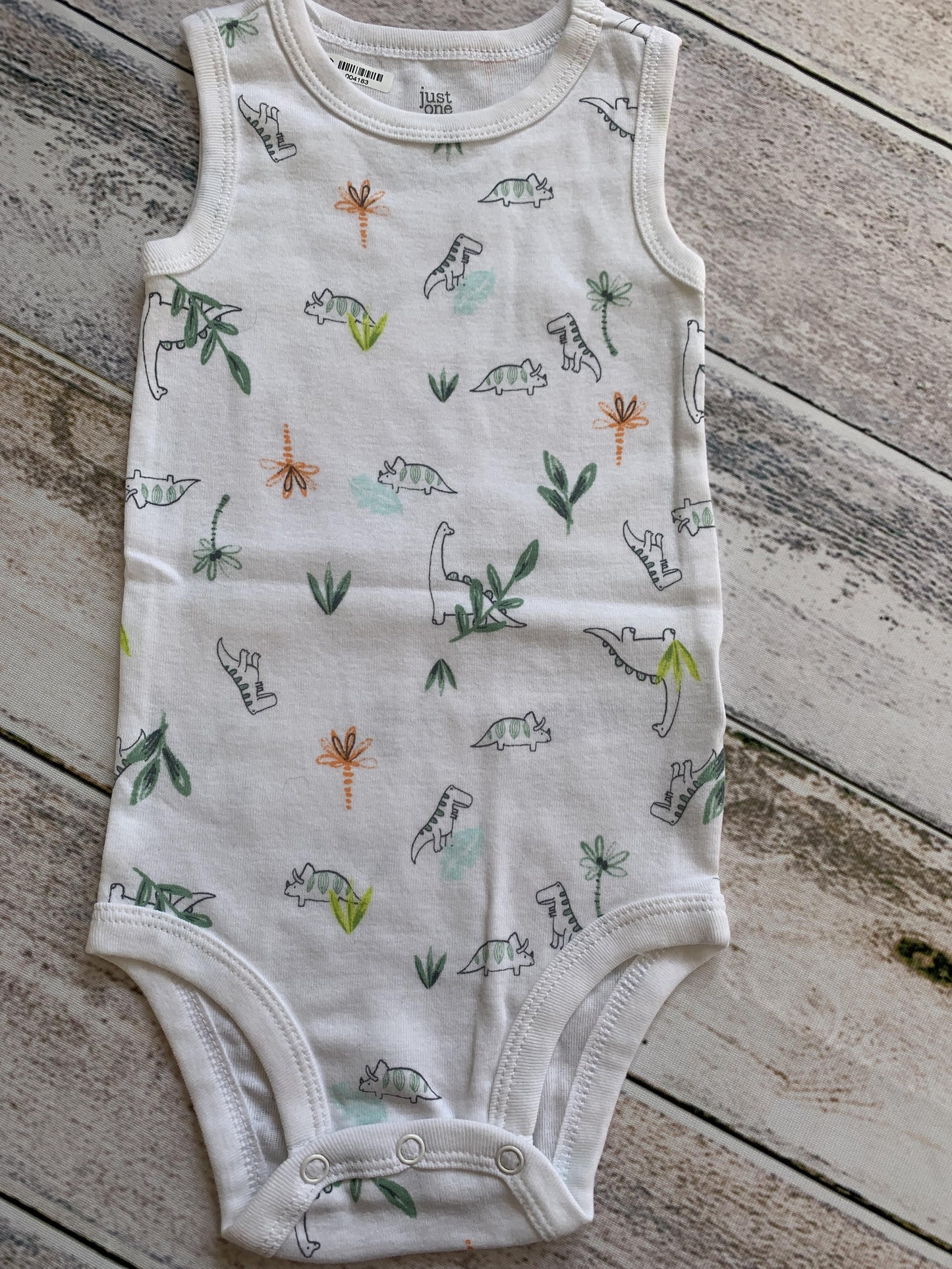 Just Born Boys White | Dinosaur Onesie Size: 9 months White | Dinosaur