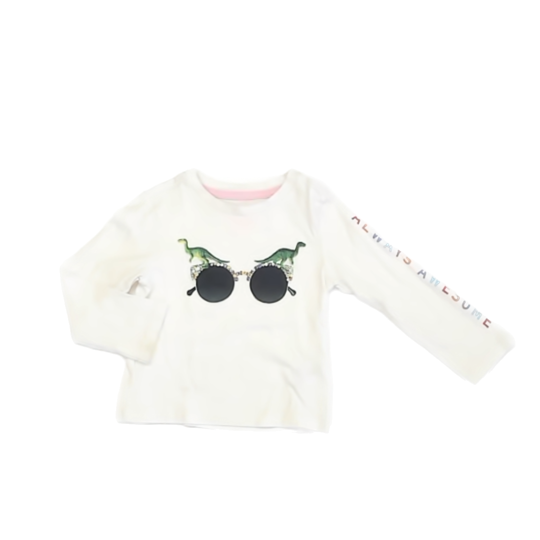 Rockets Of Awesome Girls White | Dinosaurs Long Sleeve T-Shirt Size: 2T White | Dinosaurs