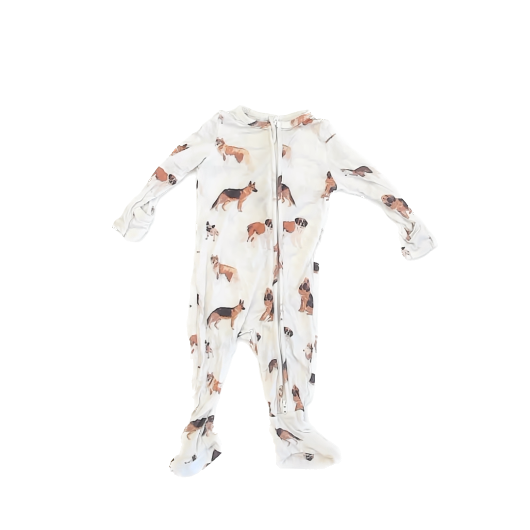Angel Dear Boys White Dogs 1-piece footed Pajamas Size: 6-9 Months White Dogs