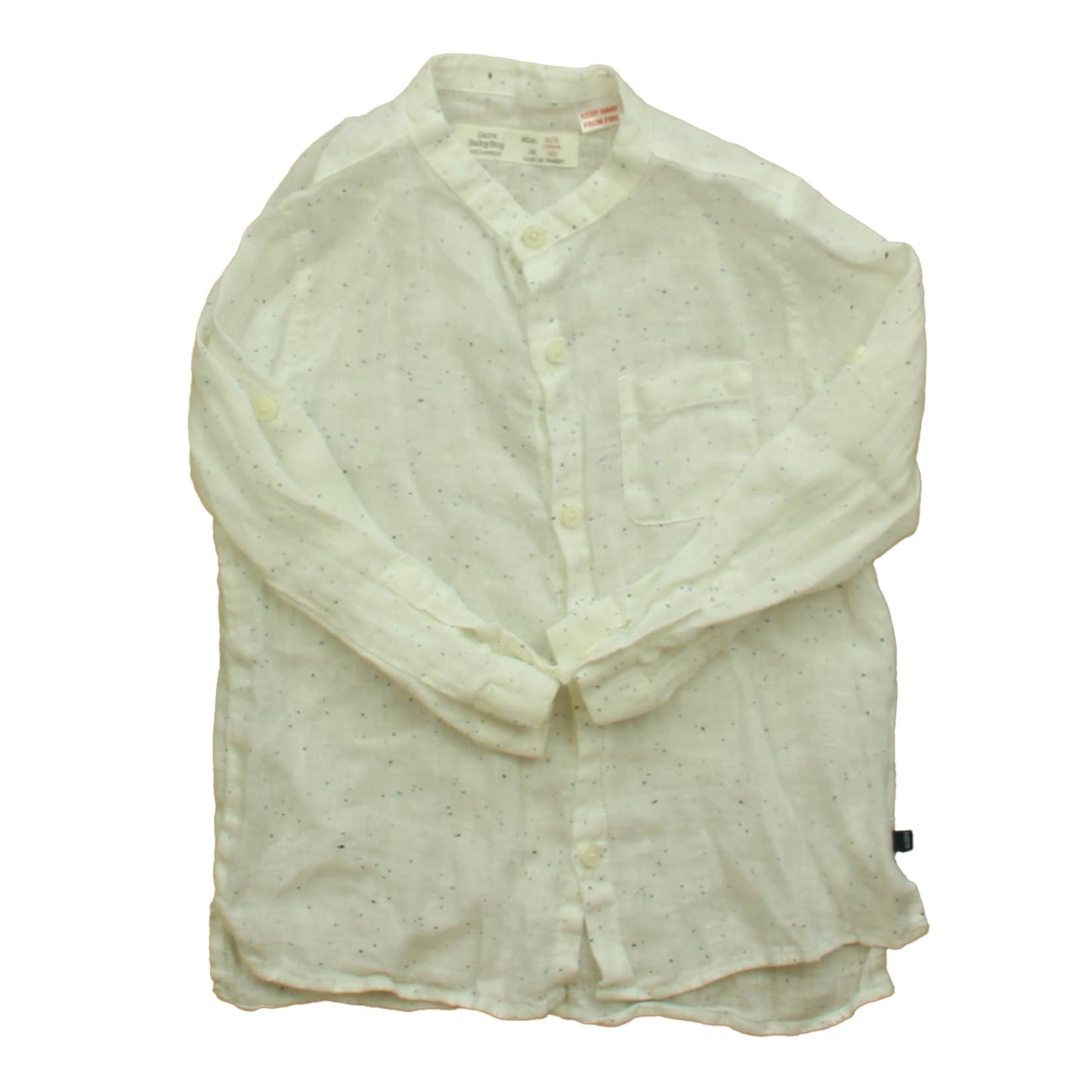 Zara Boys White | Dots Button Down Long Sleeve Size: 2-3T White | Dots