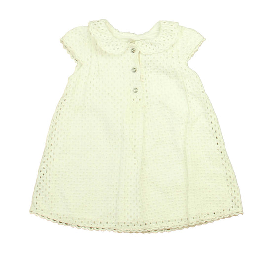 Pili Carrera Girls White Eyelet Dress Size: 2T