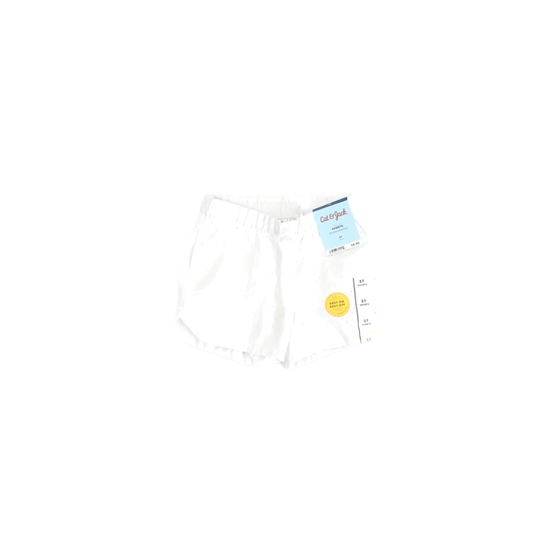 Cat & Jack Girls White Eyelet Shorts Size: 5T White Eyelet