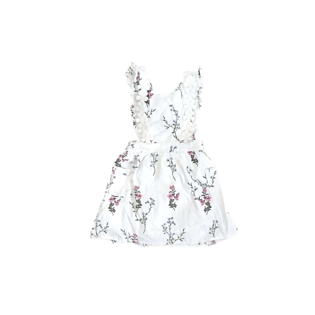 Lil Lemons Girls White Floral Jumper Size: 2T White Floral