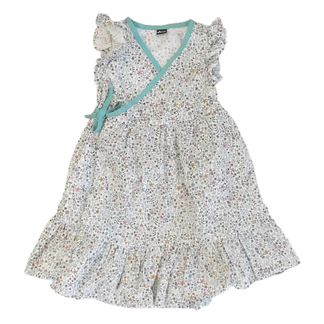 Tea Collection Girls White Floral Dress Size: 5T White Floral