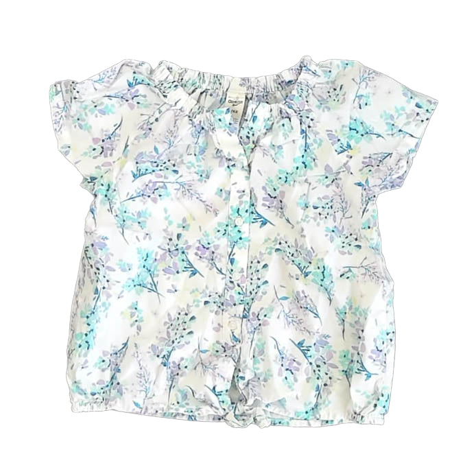 Osh Kosh Girls White Floral Blouse Size: 6 Years White Floral