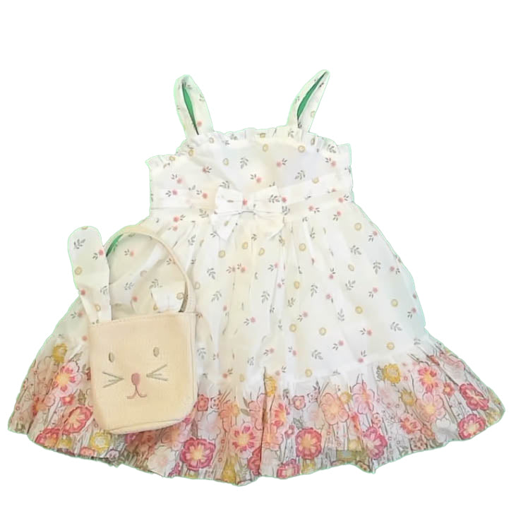 Tahari Girls White Floral Dress Size: 24 Months White Floral