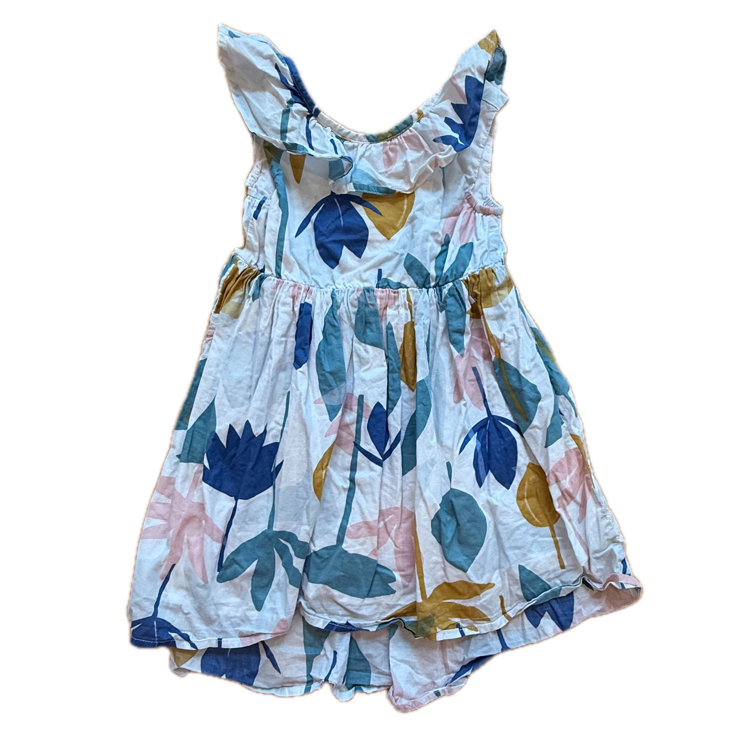 Tea Collection Girls White Floral Dress Size: 4T White Floral