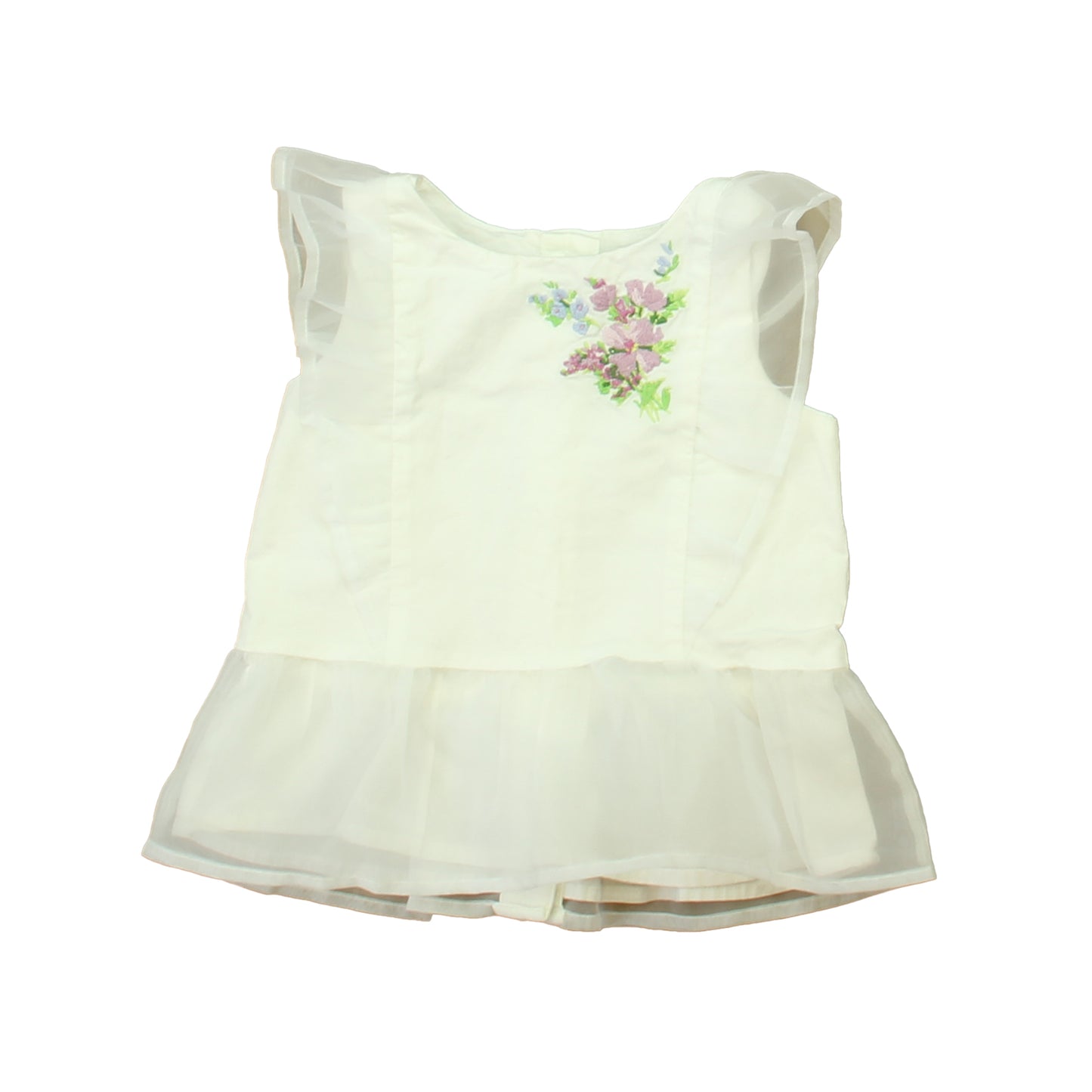 Janie and Jack Girls White Floral Blouse Size: 2T White Floral