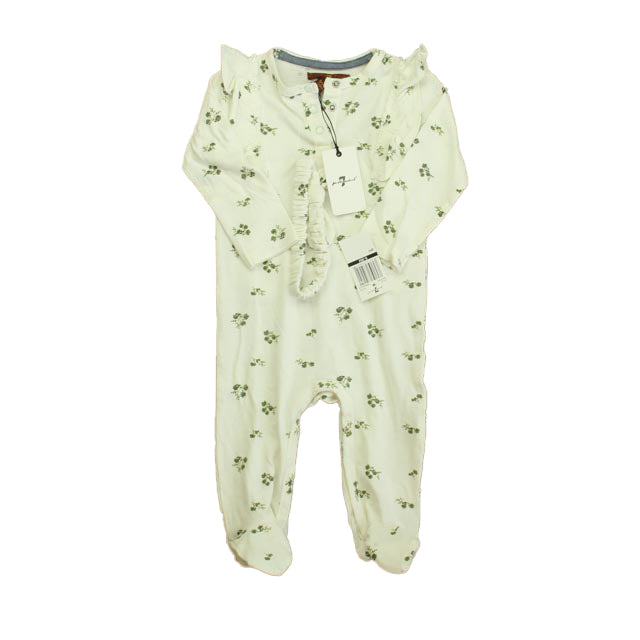 7 for all Mankind Girls White Floral Long Sleeve Outfit Size: 6-9 Months White Floral