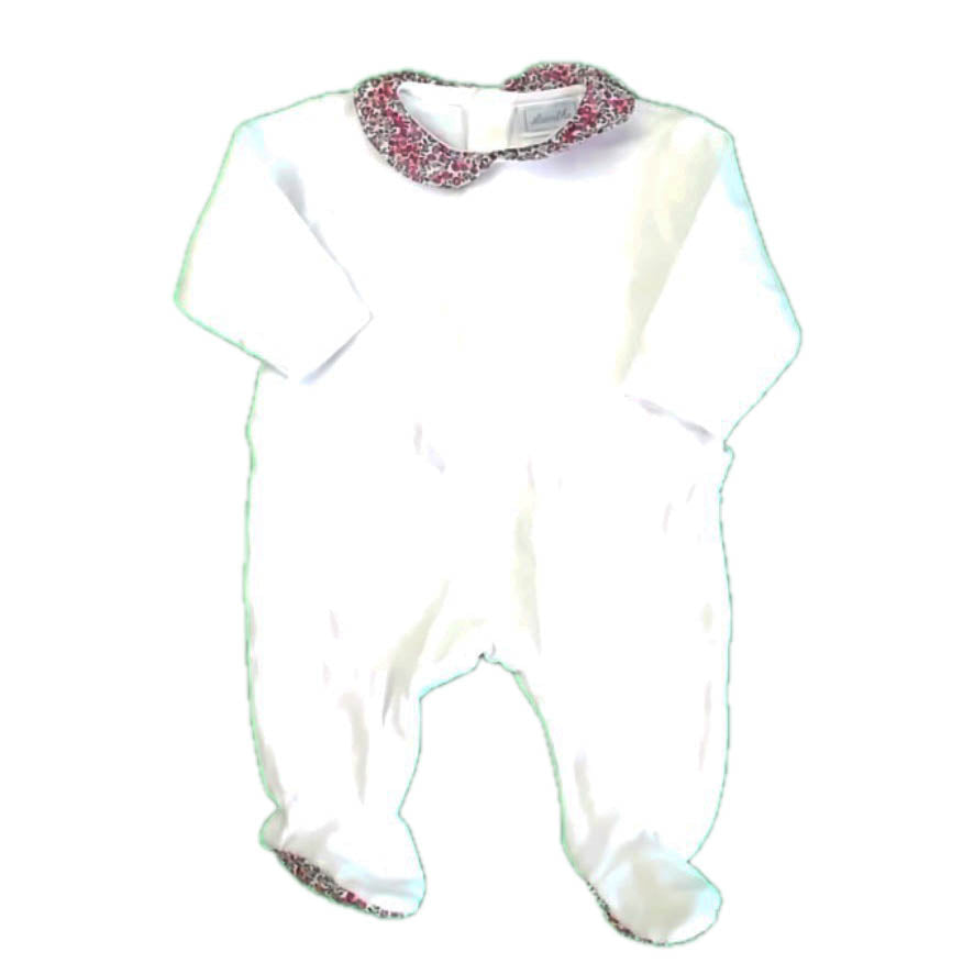 Acanthe Girls White Floral Long Sleeve Outfit Size: 1 Month White Floral