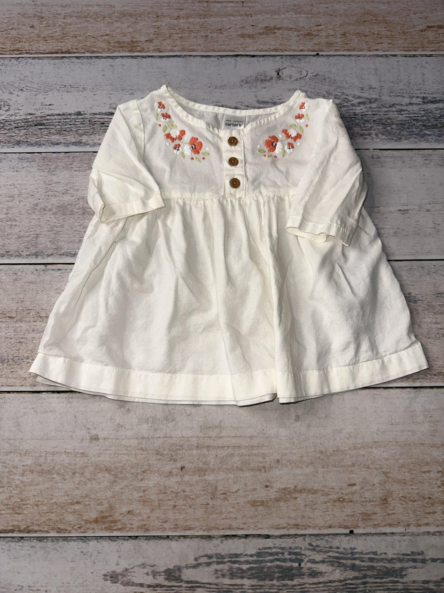 Carters Girls White | Flowers Dress Size: 6 months White | Flowers