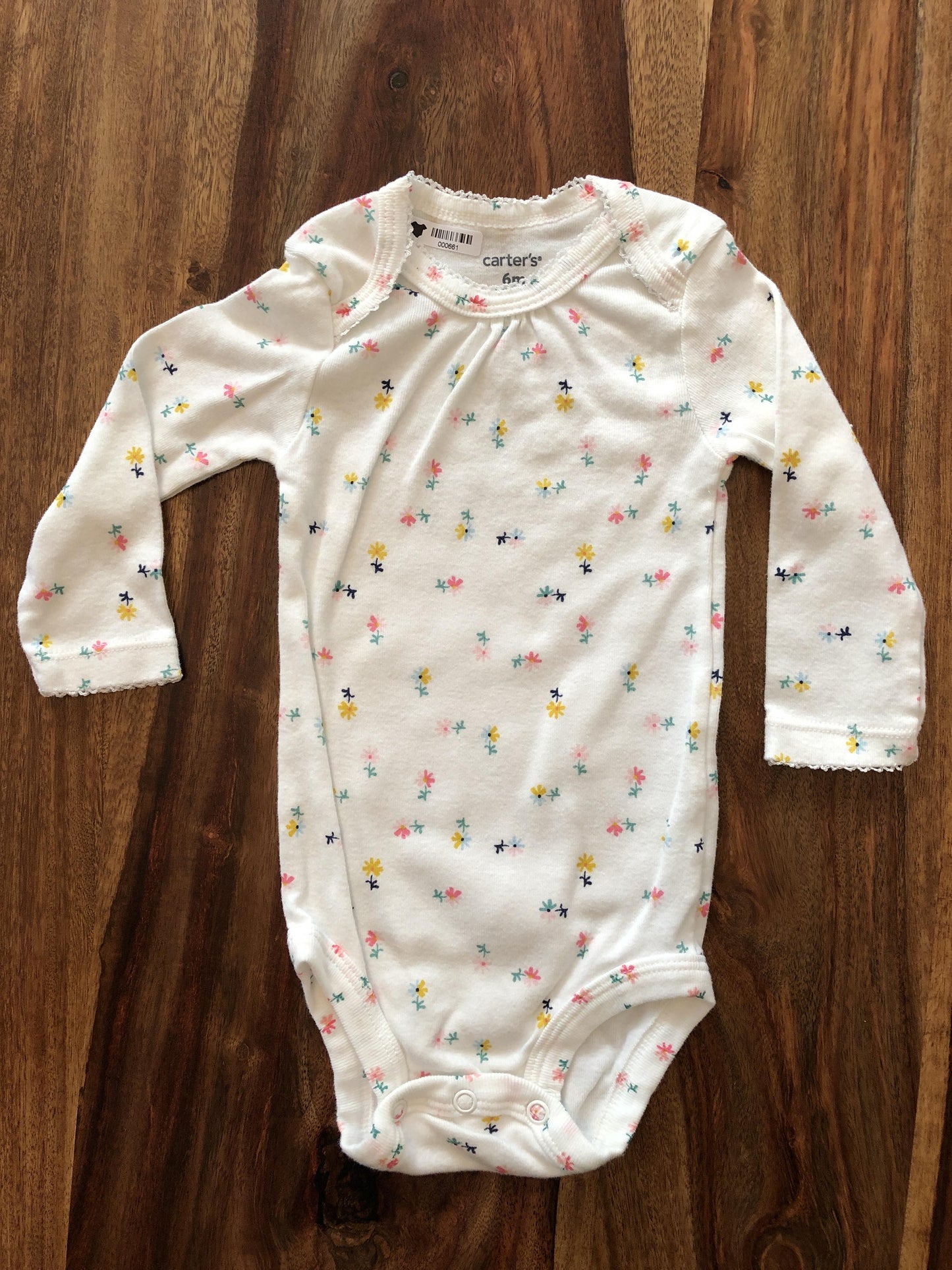 Carters Girls White | Flowers Onesie Size: 6 months White | Flowers