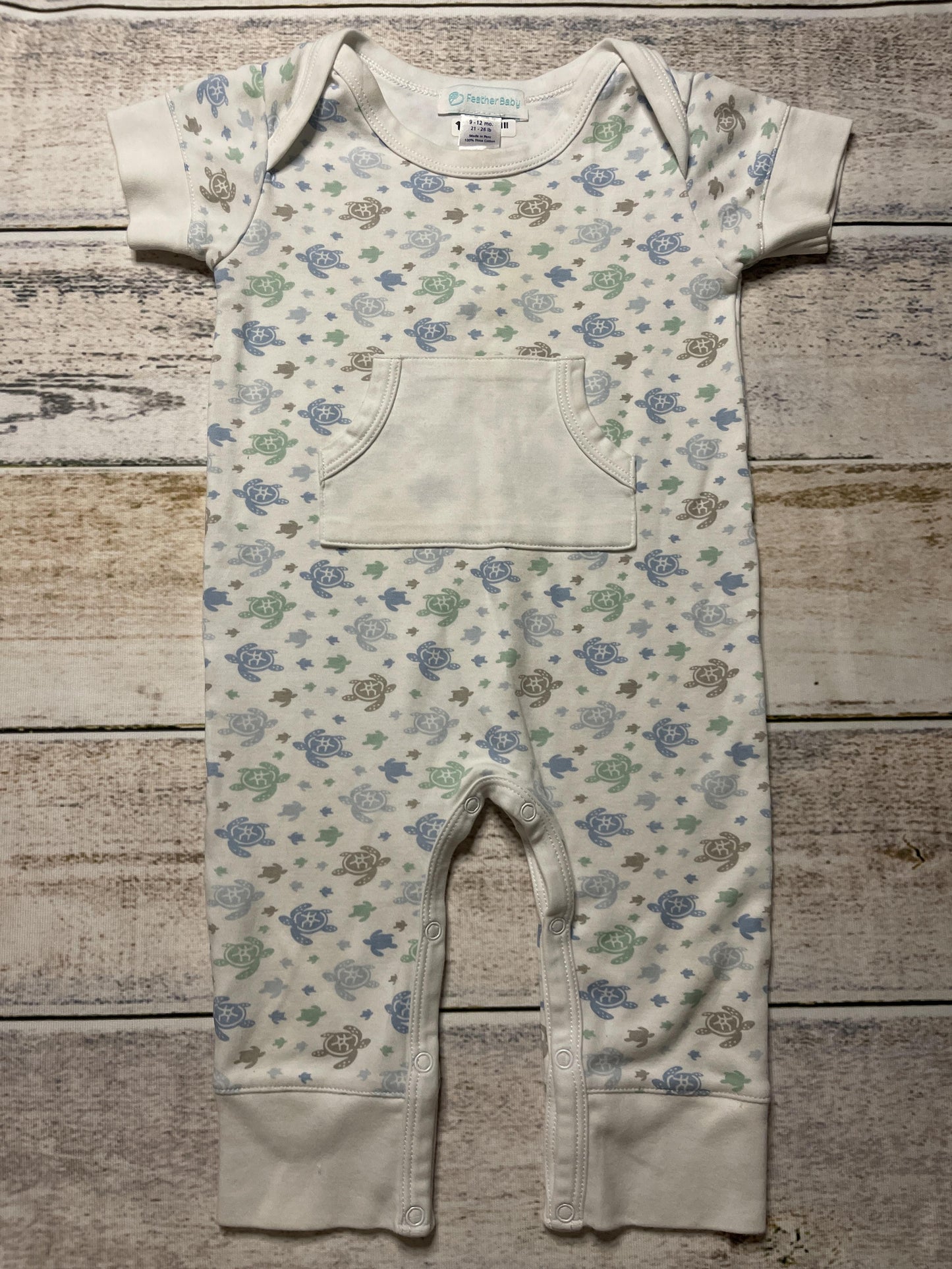 Feather Baby Unisex White | Forest Green | light green Pajamas Size: 9-12 Months White | Forest Green | light green