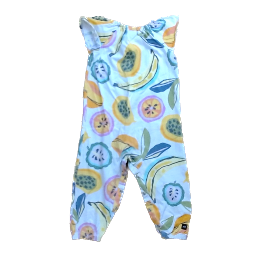 Tea Collection Boys White | Fruits Romper Size: 9-12 Months White | Fruits