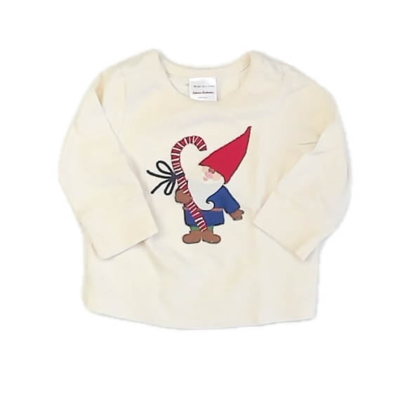 Hanna Andersson Boys White Gnome Long Sleeve T-Shirt Size: 6-12 Months White Gnome
