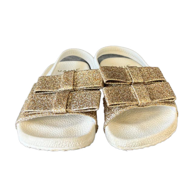 Janie and Jack Girls White | Gold Sandals Size: 4 Infant White | Gold