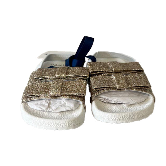 Janie and Jack Girls White | Gold Sandals Size: 5 Toddler White | Gold