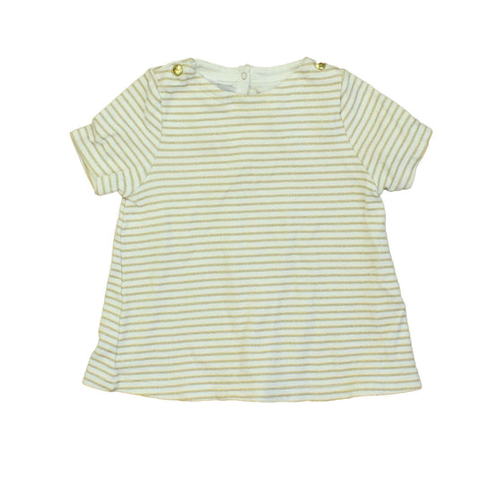 Petit Bateau Girls White | Gold T-Shirt Size: 2-3T White | Gold