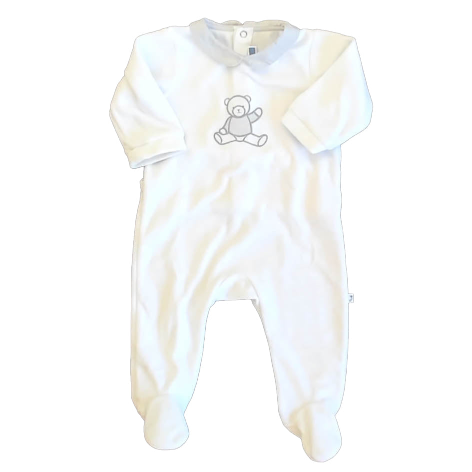 Jacadi Boys White | Gray Bear Long Sleeve Outfit Size: 6-9 Months White | Gray Bear