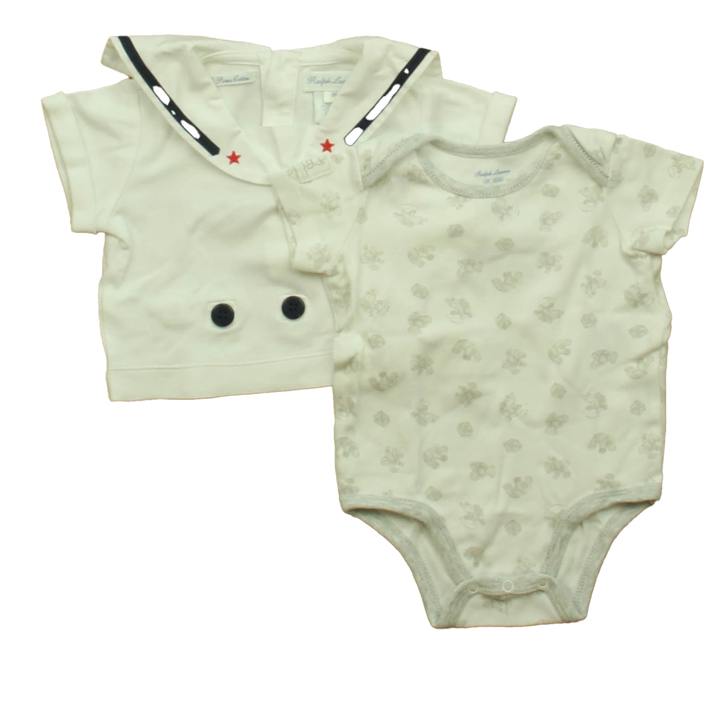 Ralph Lauren Girls White | Gray Bears | Navy Onesie Size: 3 Months White | Gray Bears | Navy