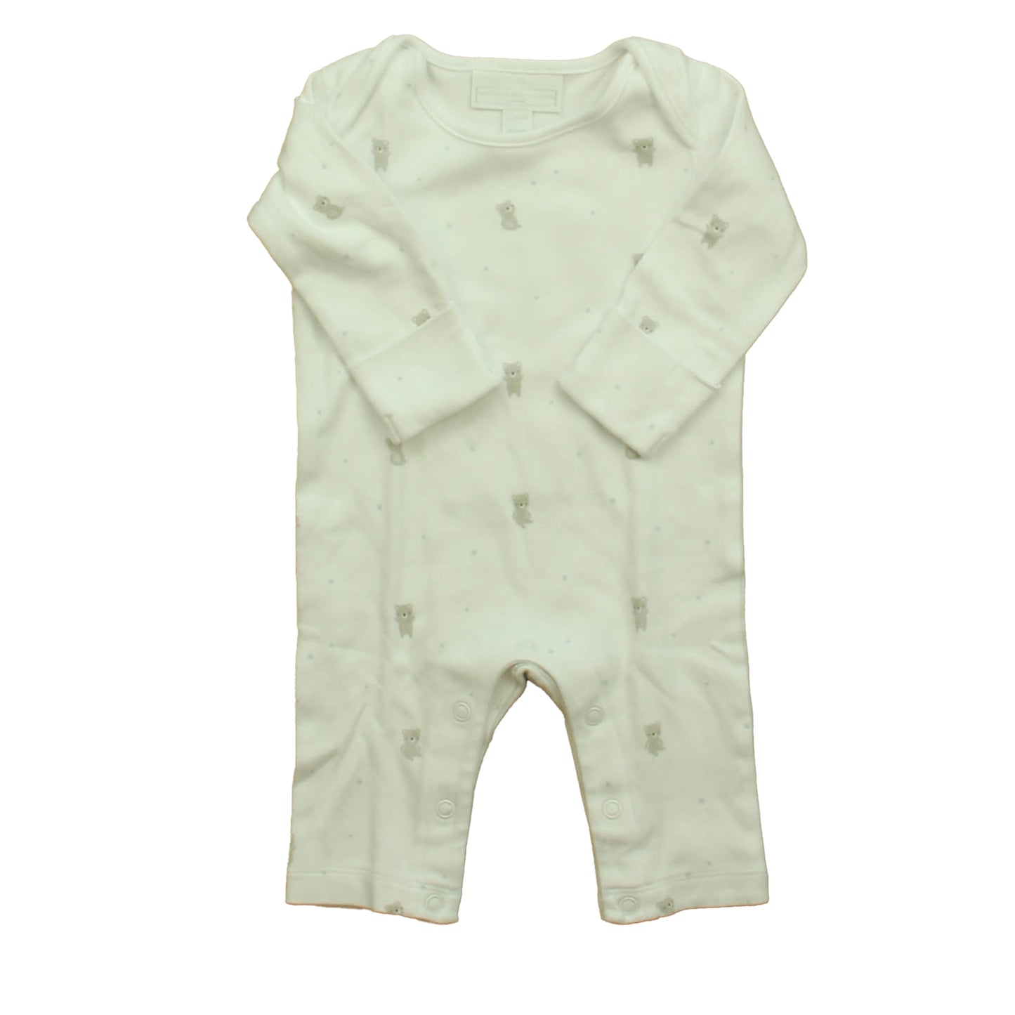 The Little White Company Boys White | Gray Bears Long Sleeve Outfit Size: 0-3 Months White | Gray Bears