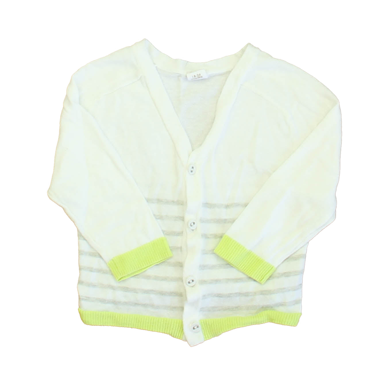 Egg Unisex White | Gray | Yellow Cardigan Size: 18-24 Months White | Gray | Yellow