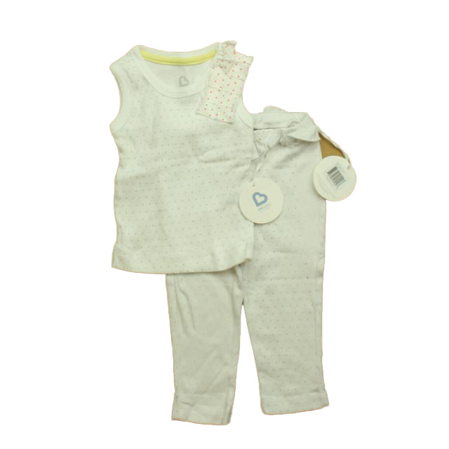 Mbaby Girls White | Gray Apparel Sets Size: 9-12 Months White | Gray