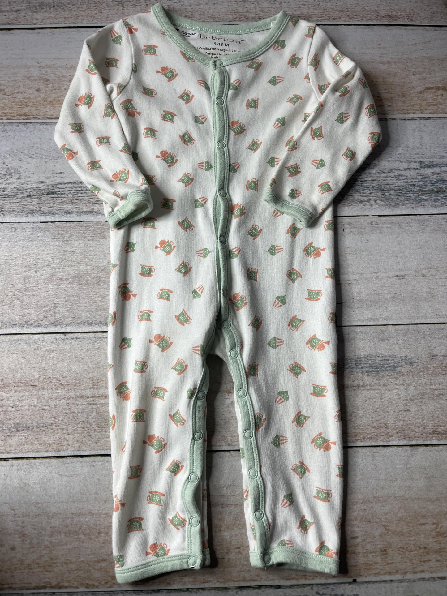 Bebenca Unisex White | green Long Sleeve Outfit Size: 9-12 Months White | green