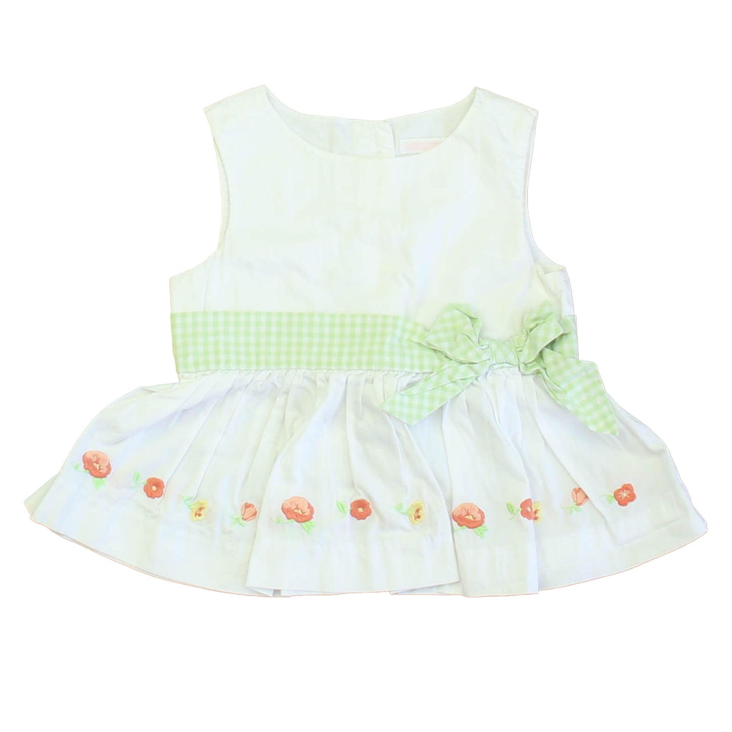 Janie and Jack Girls White | Green Blouse Size: 12-18 Months White | Green