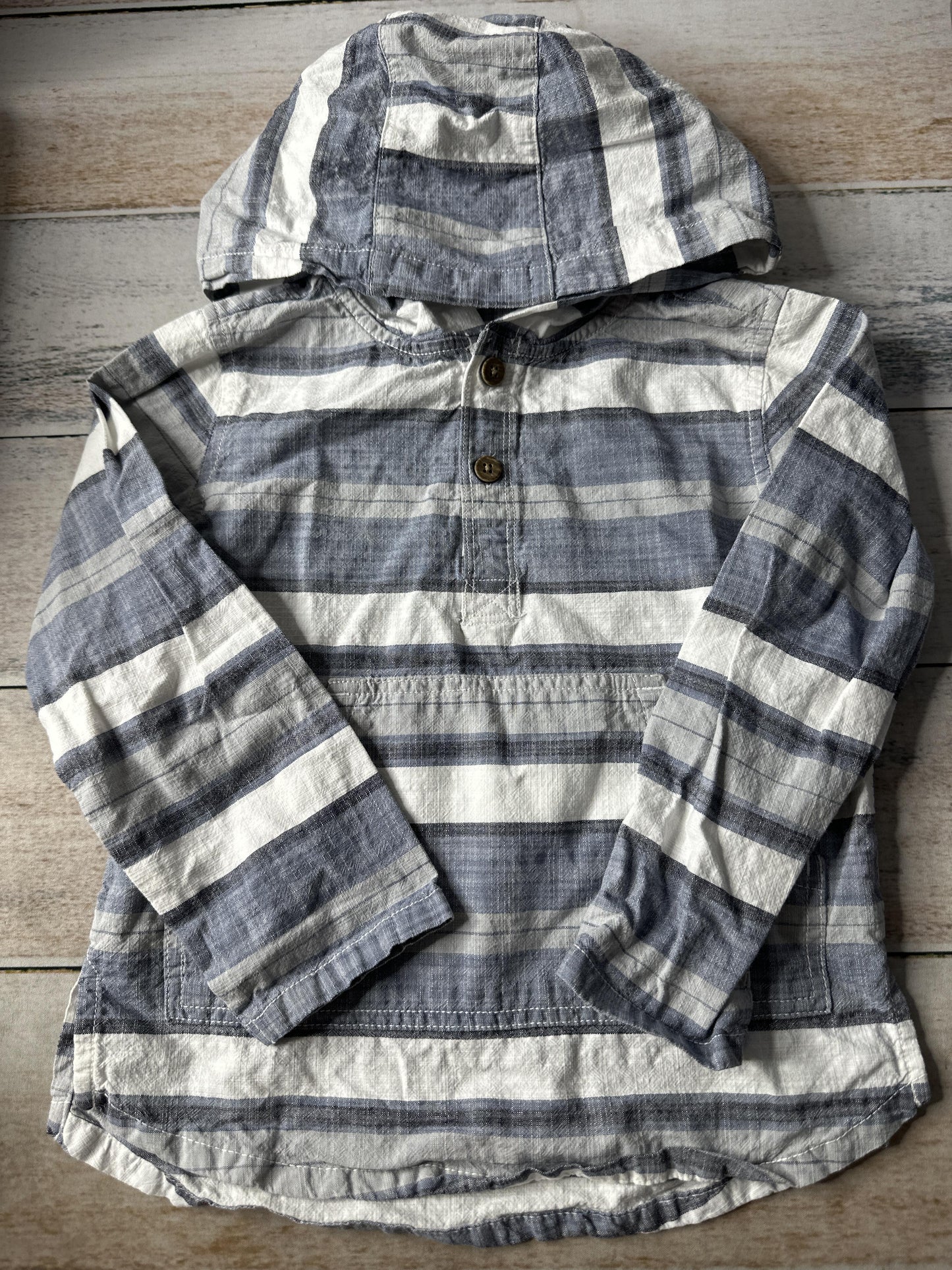 Gymboree Boys White | Grey | Light Blue Hoodie Size: 4T White | Grey | Light Blue