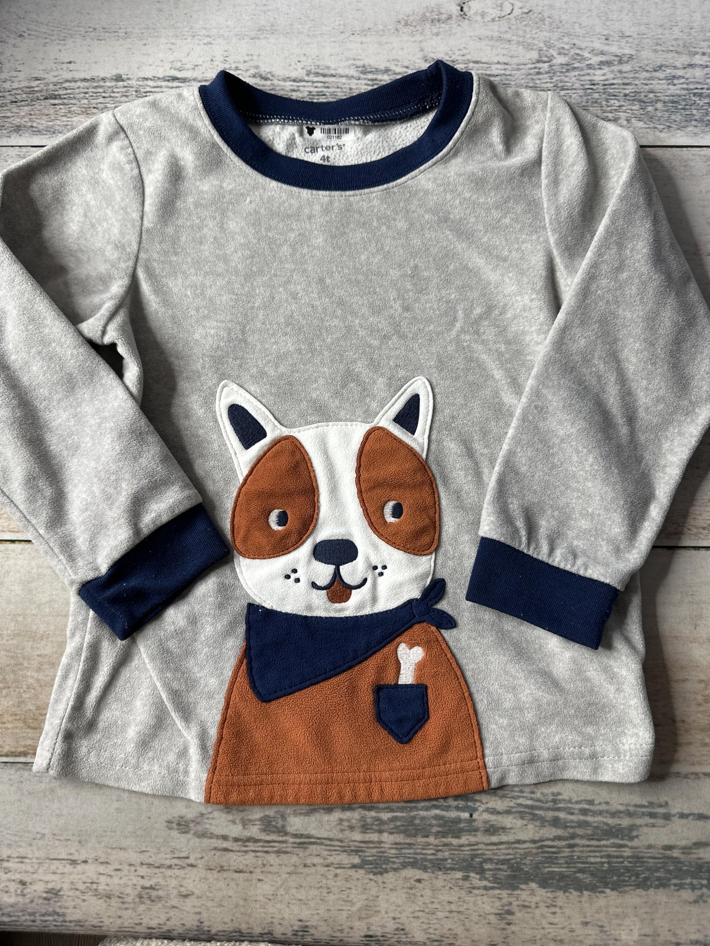 Carters Boys White | Grey | Navy Blue Pajamas Size: 4T White | Grey | Navy Blue