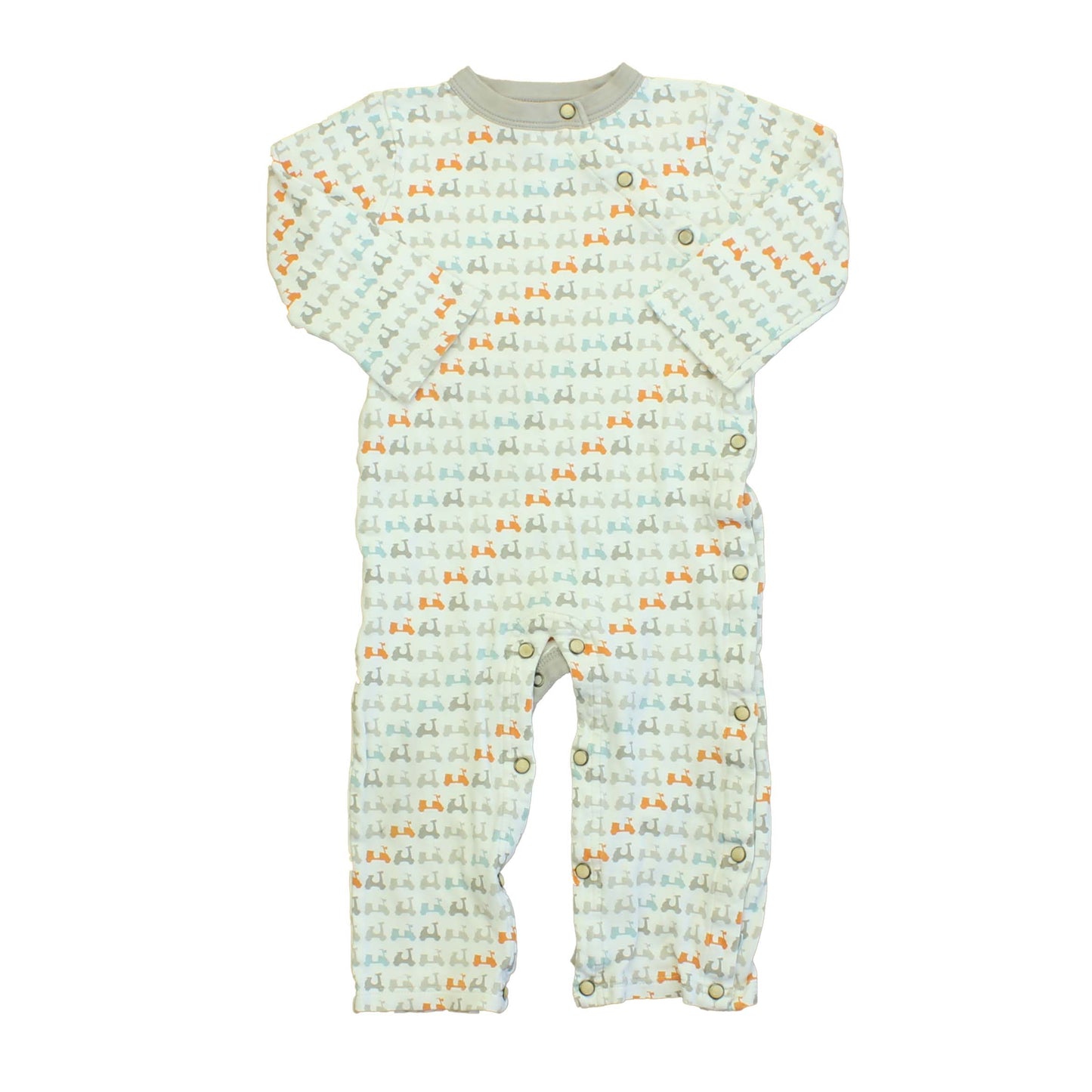 Finn & Emma Unisex White | Grey | Orange | Blue | Brown 1-piece Non-footed Pajamas Size: 12-18 Month White | Grey | Orange | Blue | Brown