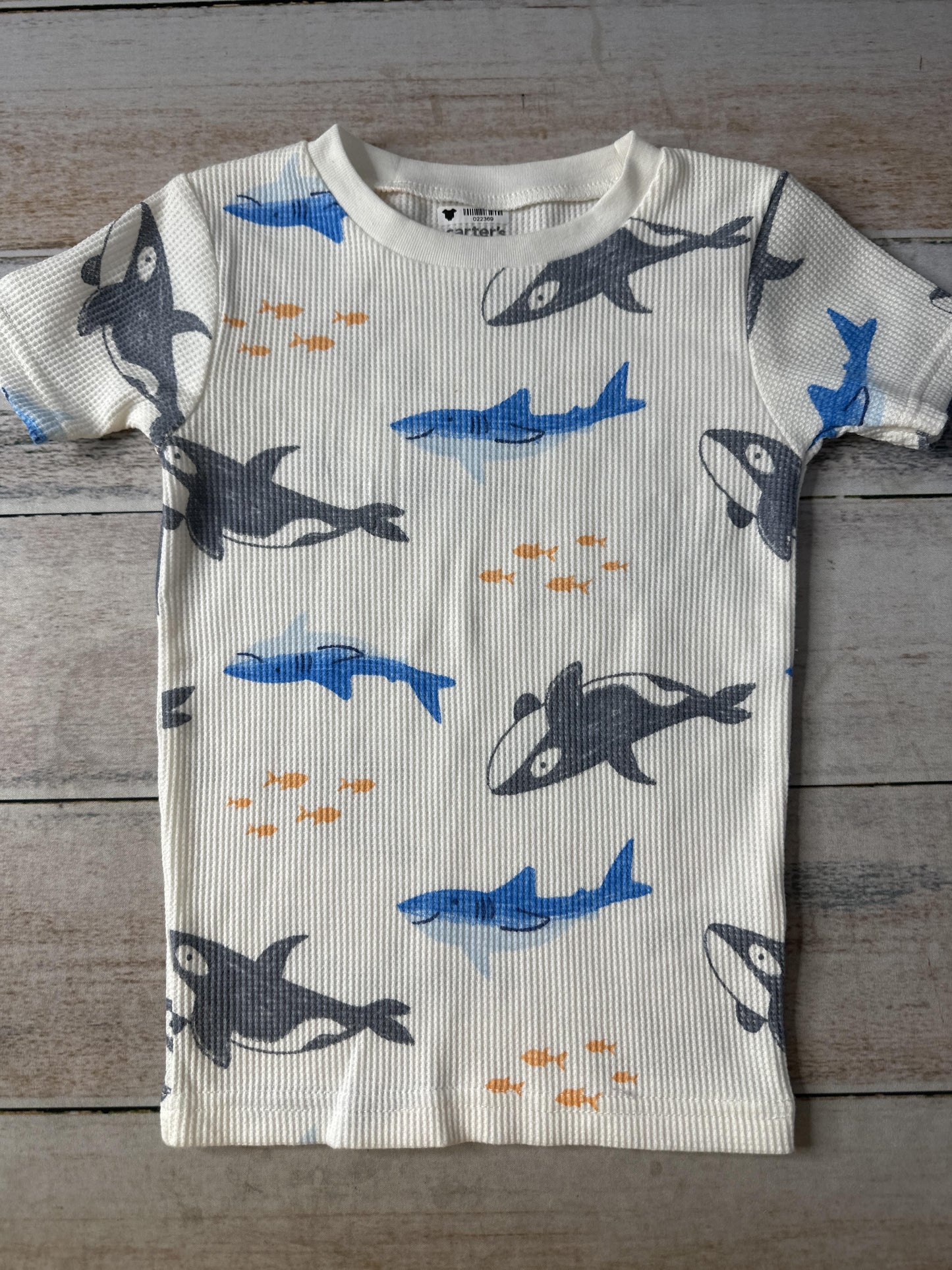 Carters Unisex White | Grey | Sharks Pajamas Size: 4T White | Grey | Sharks