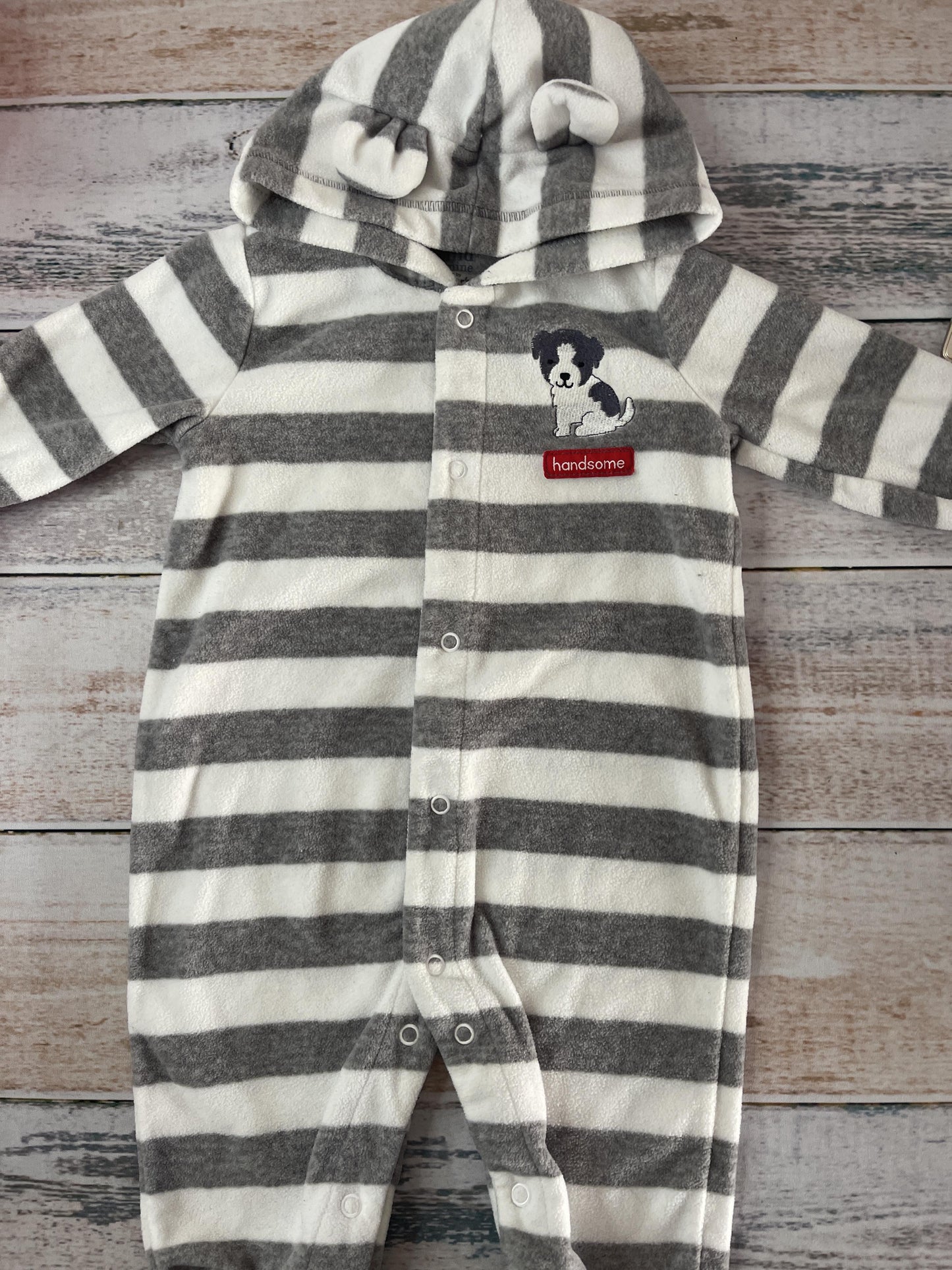 Carters Boys White | Grey | Stripe Bunting Size: 9 months White | Grey | Stripe