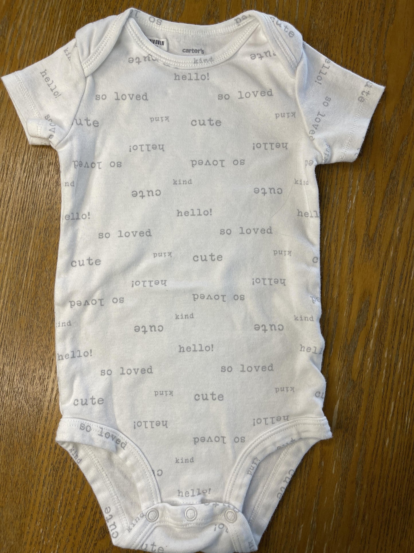 Carters Girls White | Grey Onesie Size: 12 months White | Grey
