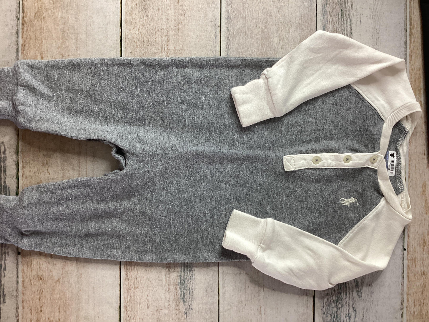 Ralph Lauren Unisex White | Grey Button Down Short Sleeve Size: 3-6 months White | Grey