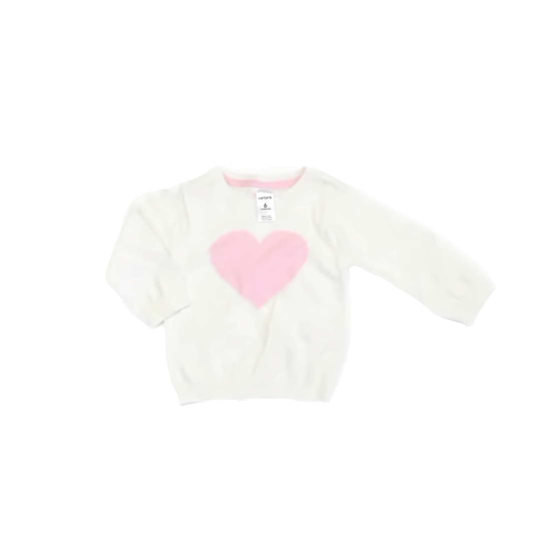 Carter's Girls White | Heart Sweater Size: 6 Moths White | Heart