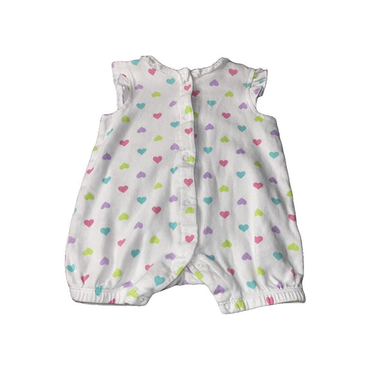 Little Me Girls White | Hearts Romper Size: 9 months White | Hearts