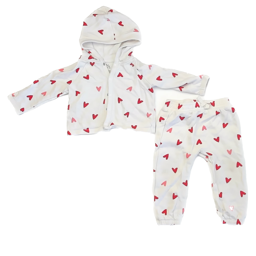 Primary Girls White | Hearts Apparel Sets Size: 12-18 Months White | Hearts