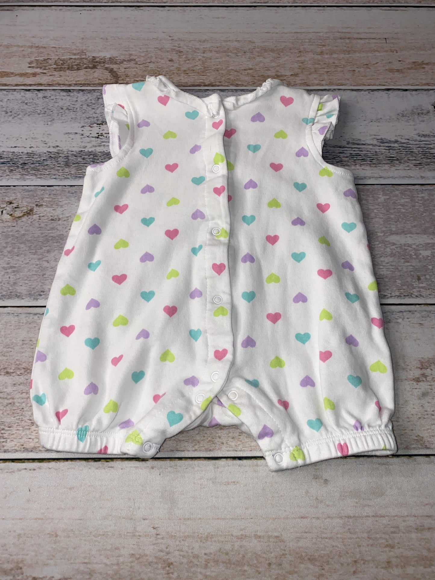 Little Me Girls White | Hearts Romper Size: 9 months White | Hearts