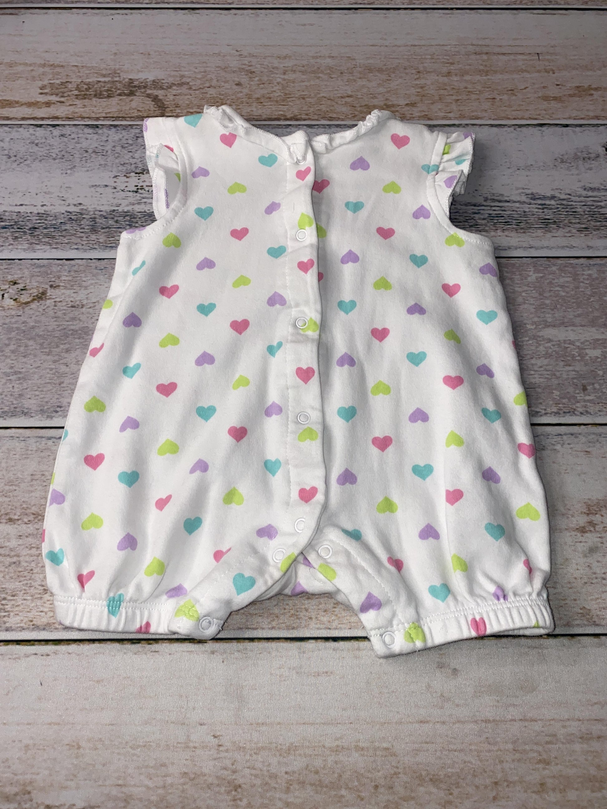 Little Me Girls White | Hearts Romper Size: 9 months White | Hearts