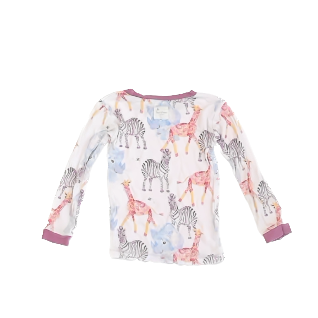 Burt's Bees Girls White | Jungle Pajamas Size: 3T White | Jungle