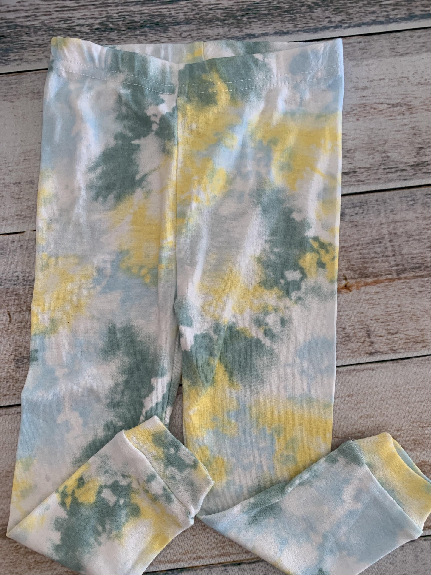 Cutie Pie Dreamers Girls White | Light Blue | light green | Tie Dye Pajamas Size: 24 months White | Light Blue | light green | Tie Dye