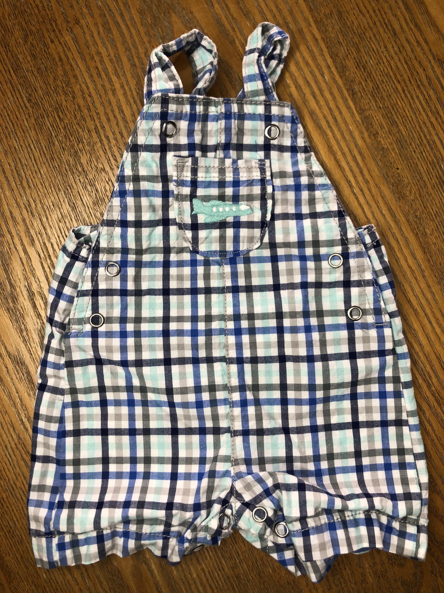 Carters Boys White | Light Blue | light green Overalls Size: Newborn White | Light Blue | light green