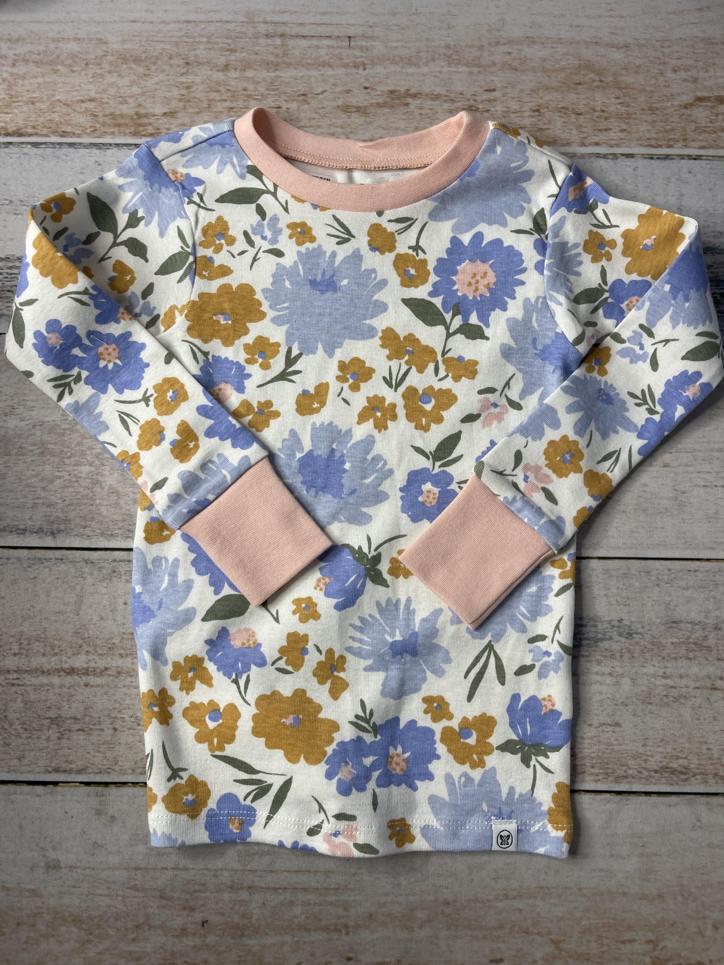 Honest Co Girls White | Light Blue | pink Pajamas Size: 3T White | Light Blue | pink