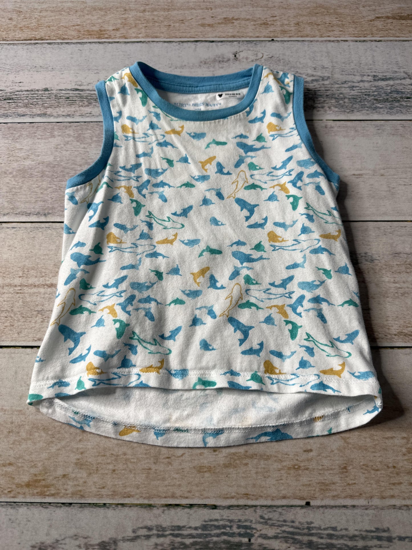 Burt's Bees Boys White | Light Blue | Yellow Tank Top Size: 24 months White | Light Blue | Yellow