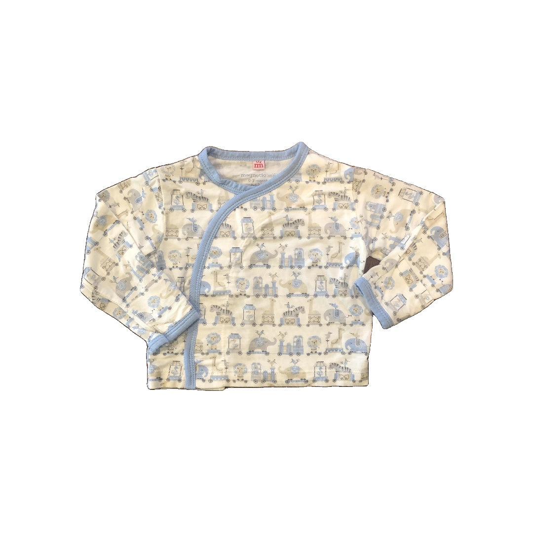 Magnetic Me Unisex White | Light Blue Pajamas Size: 0-3 months White | Light Blue