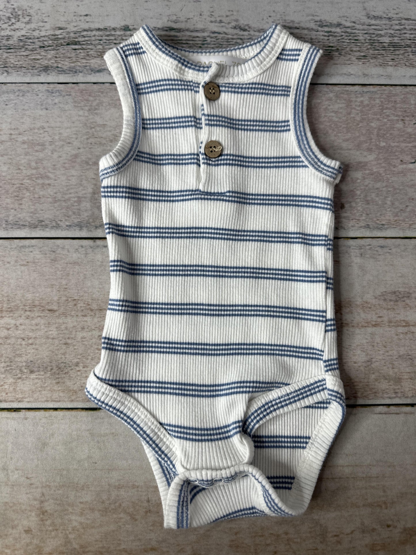 Rachel Zoe Unisex White | Light Blue Tank Top Size: 6-9 months White | Light Blue